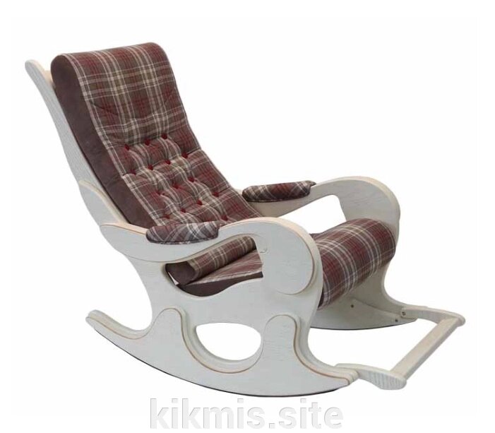 Кресло-качалка WOOD Крем/ткань (Wales red) от компании Интернет - магазин Kikmis - фото 1