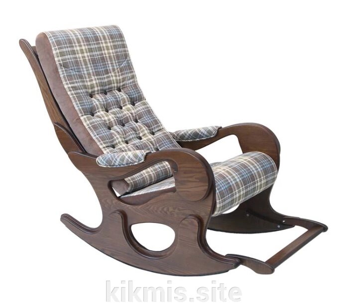 Кресло-качалка WOOD Орех/ткань (Wales blue) от компании Интернет - магазин Kikmis - фото 1