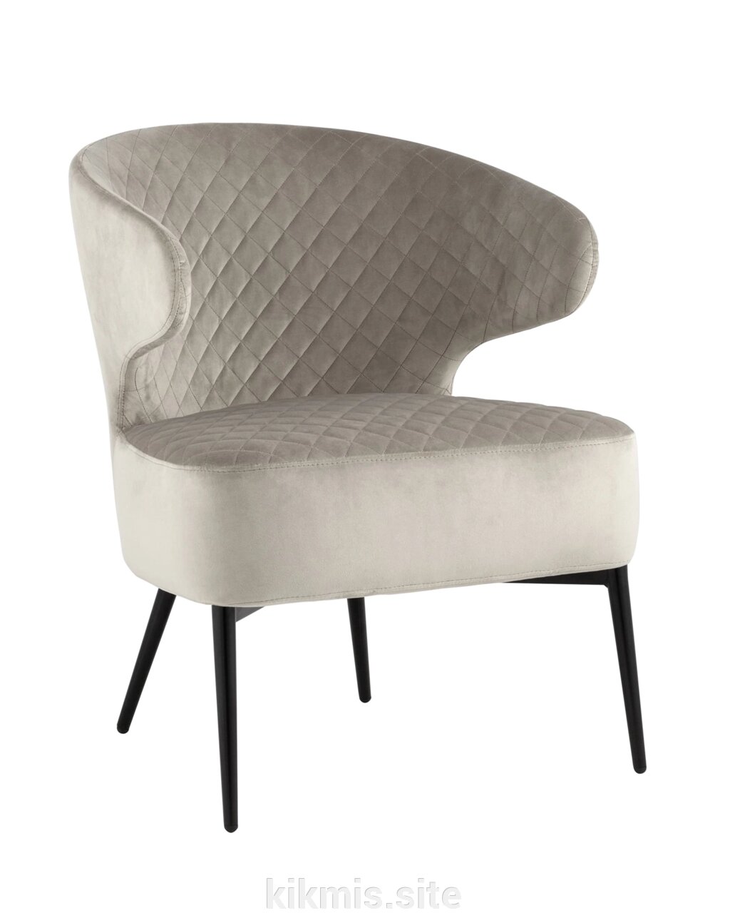 Кресло лаунж Stool Group Royal велюр светло-серый от компании Интернет - магазин Kikmis - фото 1