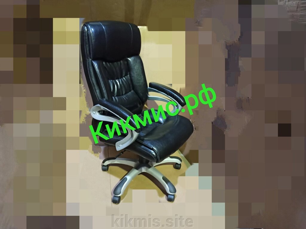 Кресло руководителя Аллегро экокожа Молеро черный/пластик ИМ от компании Интернет - магазин Kikmis - фото 1