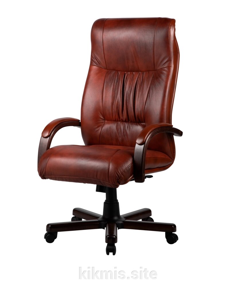 Кресло руководителя Амбассадор нат кожа корич/дерево МТГ ИМ от компании Интернет - магазин Kikmis - фото 1