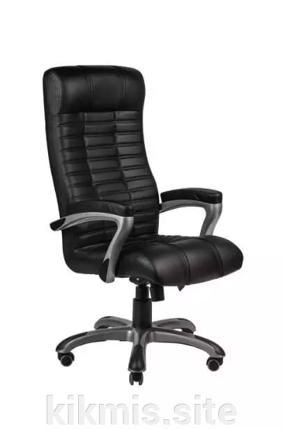 Кресло руководителя Атлант экокожа черный МБ CH-XI, пласт серый ИМ от компании Интернет - магазин Kikmis - фото 1