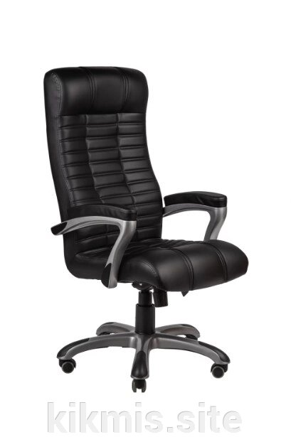 Кресло руководителя Атлант экокожа черный ТГ CH-XI, пласт серый ИМ от компании Интернет - магазин Kikmis - фото 1