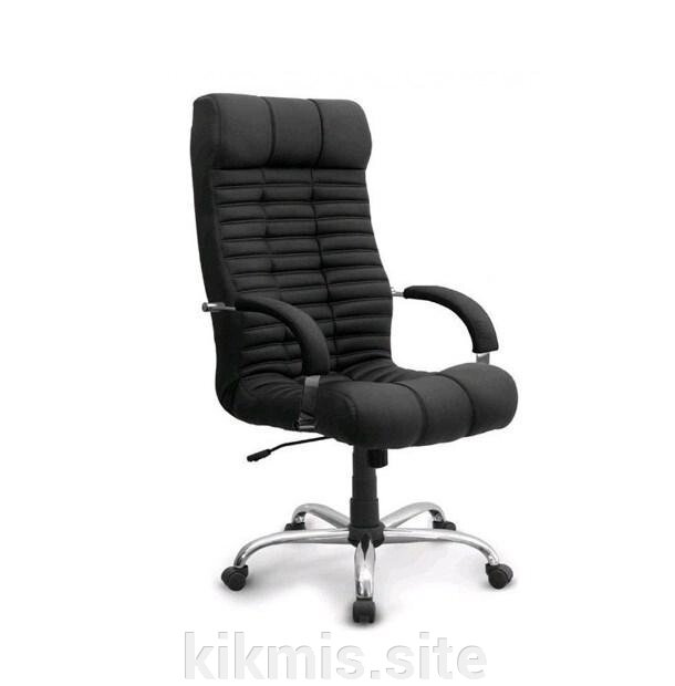 Кресло руководителя Атлант нат кожа черный/хром МБ ИМ от компании Интернет - магазин Kikmis - фото 1