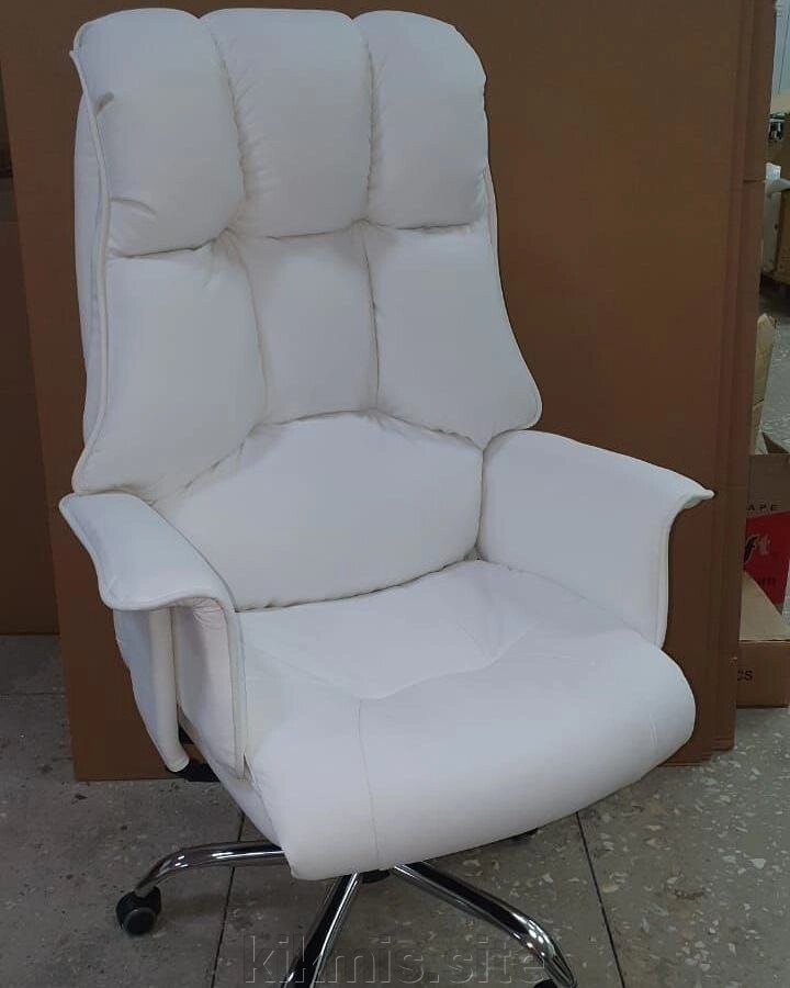 Кресло руководителя Монблан нат кожа крем МТГ хром ИМ от компании Интернет - магазин Kikmis - фото 1