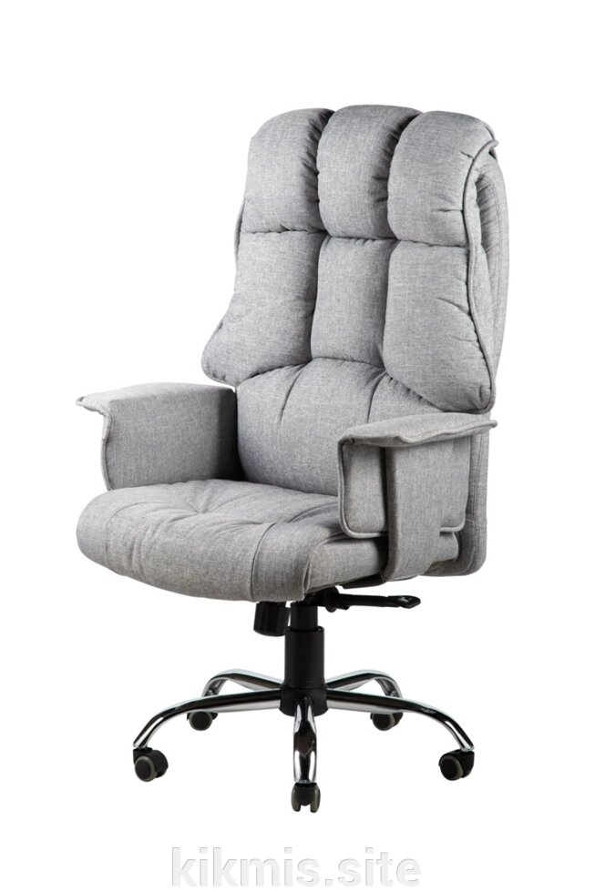 Кресло руководителя Монблан ткань серый МТГ хром ИМ от компании Интернет - магазин Kikmis - фото 1