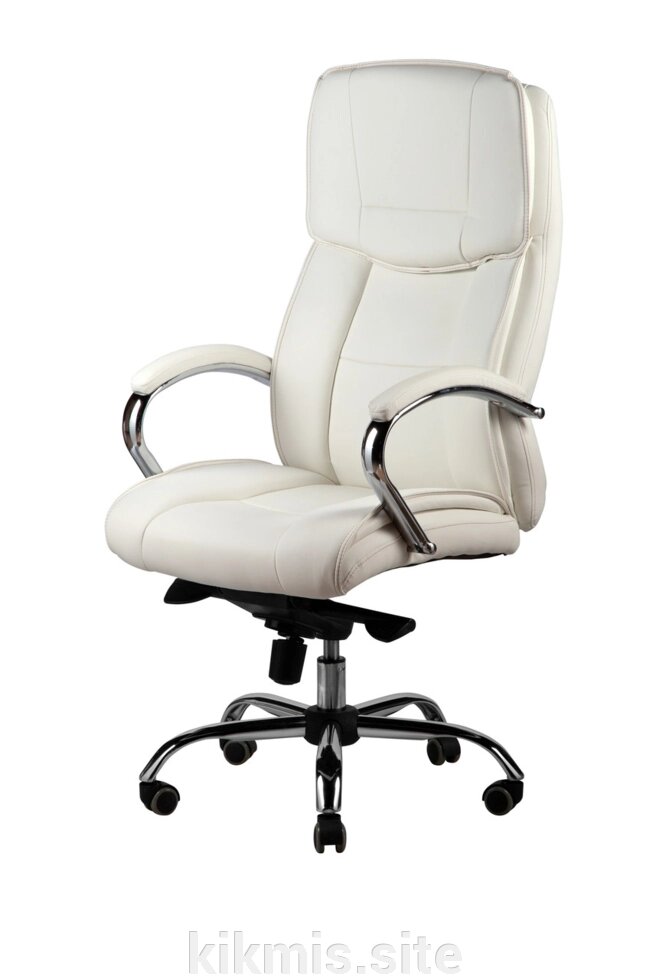 Кресло руководителя Орлеан экокожа белая МБ хром ИМ от компании Интернет - магазин Kikmis - фото 1