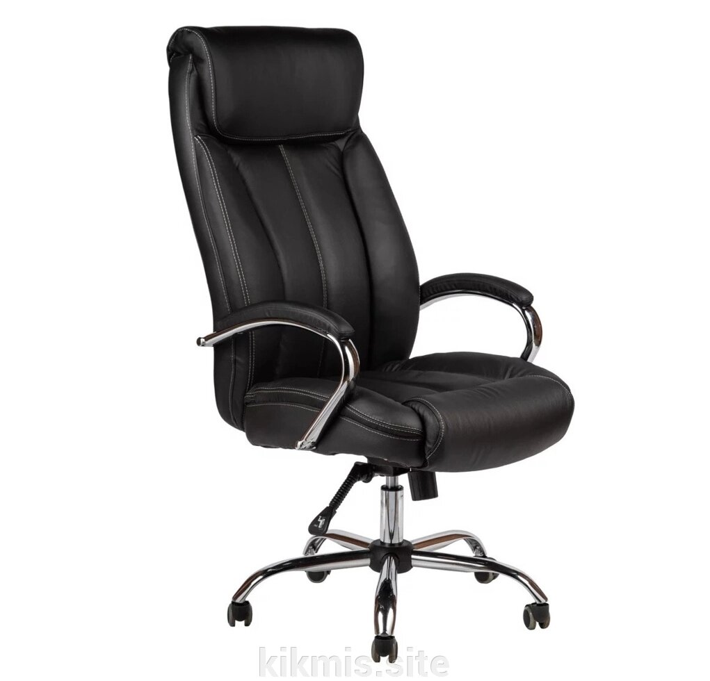 Кресло руководителя Прайм экокожа черная ТГ хром ИМ от компании Интернет - магазин Kikmis - фото 1