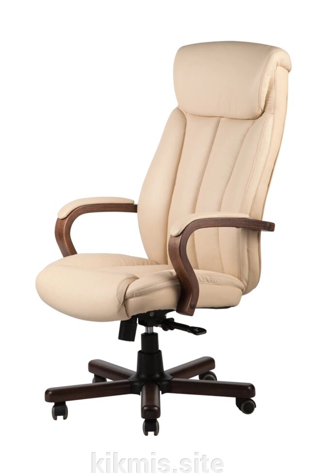 Кресло руководителя Прайм нат кожа крем/дерево МТГ кантри ИМ от компании Интернет - магазин Kikmis - фото 1