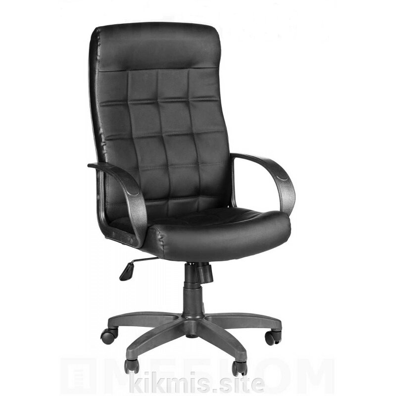 Кресло руководителя Стиль экокожа черная/пласт, ТГ от компании Интернет - магазин Kikmis - фото 1