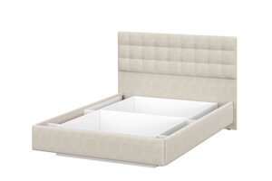 Кровать двойная универсальная SV-Мебель Серия 2 №2 1,4*2,0 Белый/Бежевый ткань/Квадро Бежевый ткань