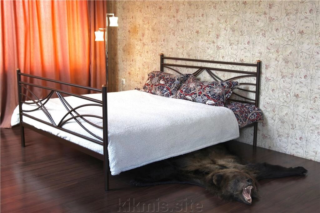 Кровать двуспальная Мираж (160х200/металлическое основание) Коричневый бархат от компании Интернет - магазин Kikmis - фото 1