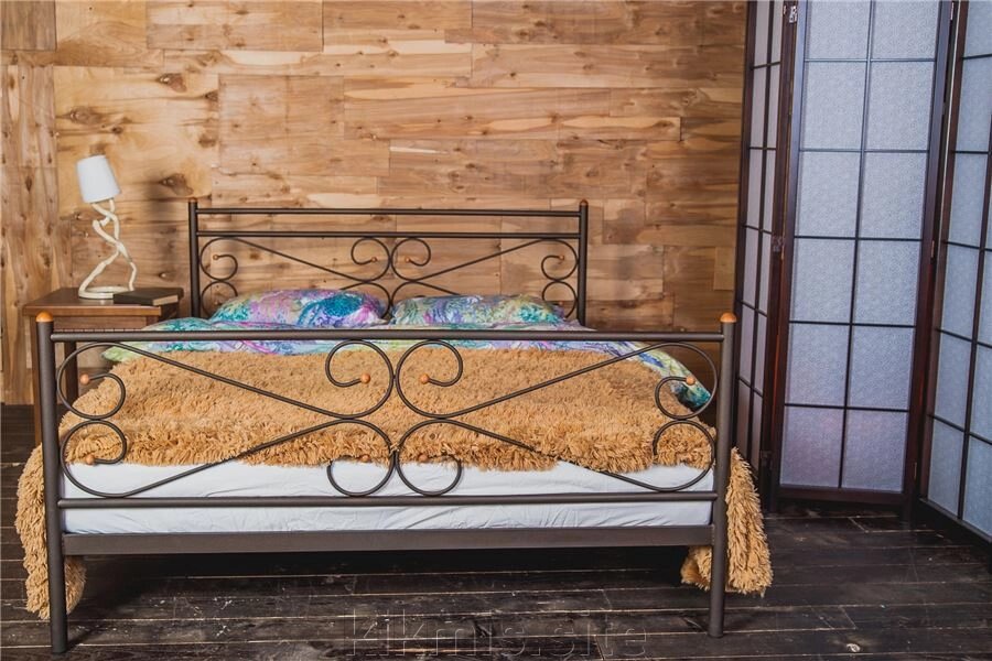 Кровать двуспальная Мишель (160х200) коричневый бархат от компании Интернет - магазин Kikmis - фото 1