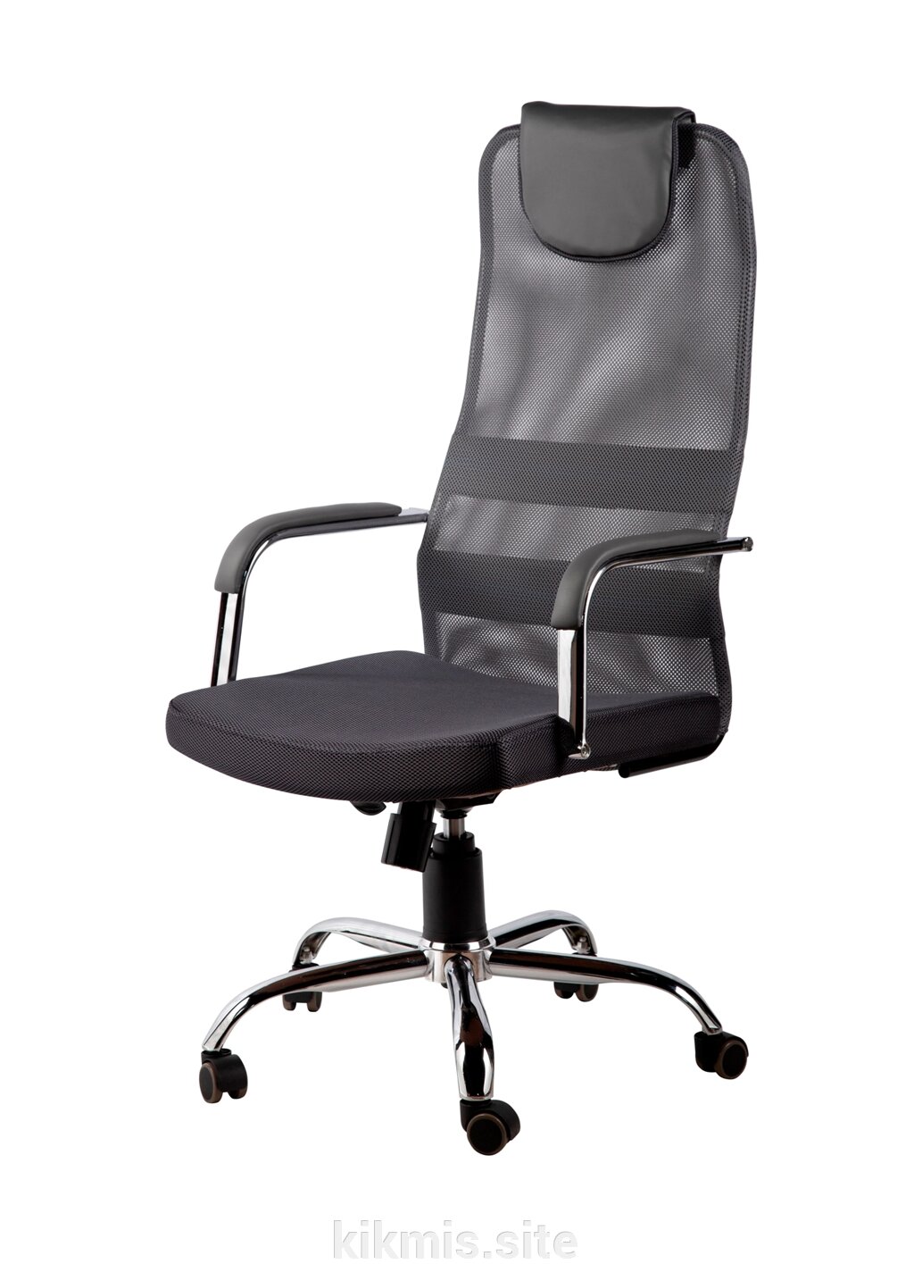 Офисное кресло «Лукас» сет серый\сет серый ДТГ хром от компании Интернет - магазин Kikmis - фото 1