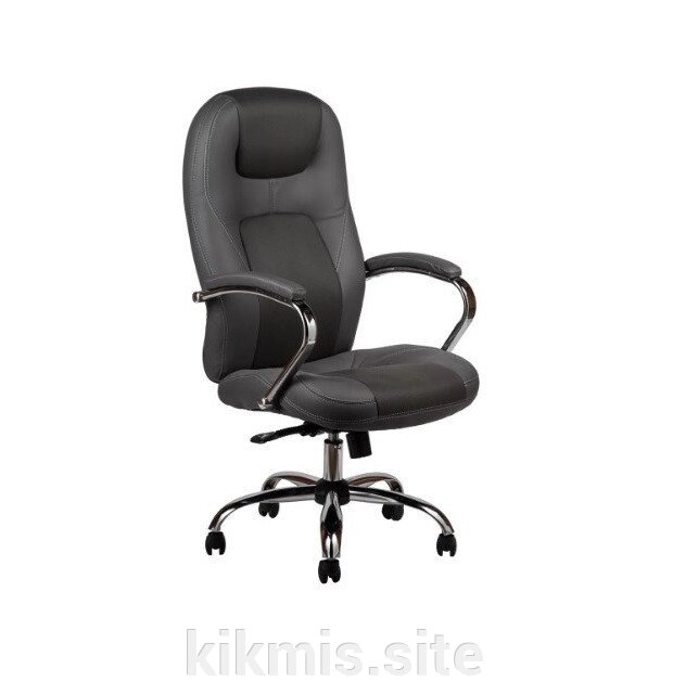 Офисное кресло руководителя Босс экокожа серый хром МТГ ИМ от компании Интернет - магазин Kikmis - фото 1