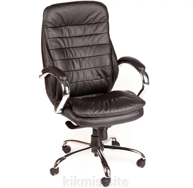 Офисное кресло руководителя Мираж экокожа черный МТГ хром ИМ от компании Интернет - магазин Kikmis - фото 1