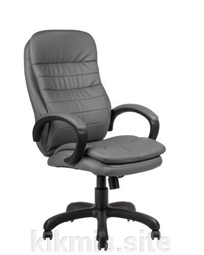 Офисное кресло руководителя Мираж экокожа серый ТГ пласт ИМ
