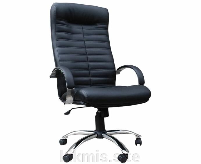 Офисное кресло руководителя Орион нат кожа черный хром ИМ от компании Интернет - магазин Kikmis - фото 1