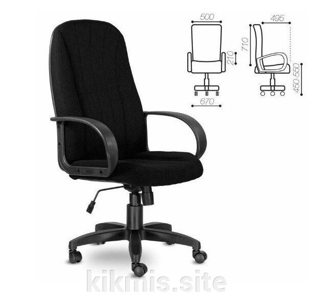 Офисное кресло руководителя «Сириус» (СН 685) ткань черный (С-11) пласт ИМ от компании Интернет - магазин Kikmis - фото 1