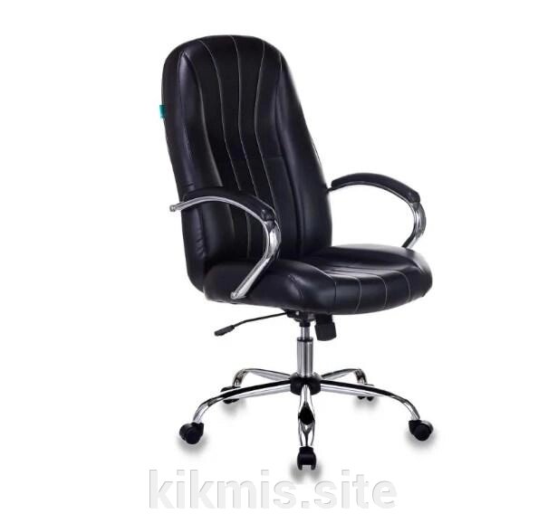 Офисное кресло руководителя «Сириус» (СН 695) экокожа черная ТГ хром ИМ от компании Интернет - магазин Kikmis - фото 1