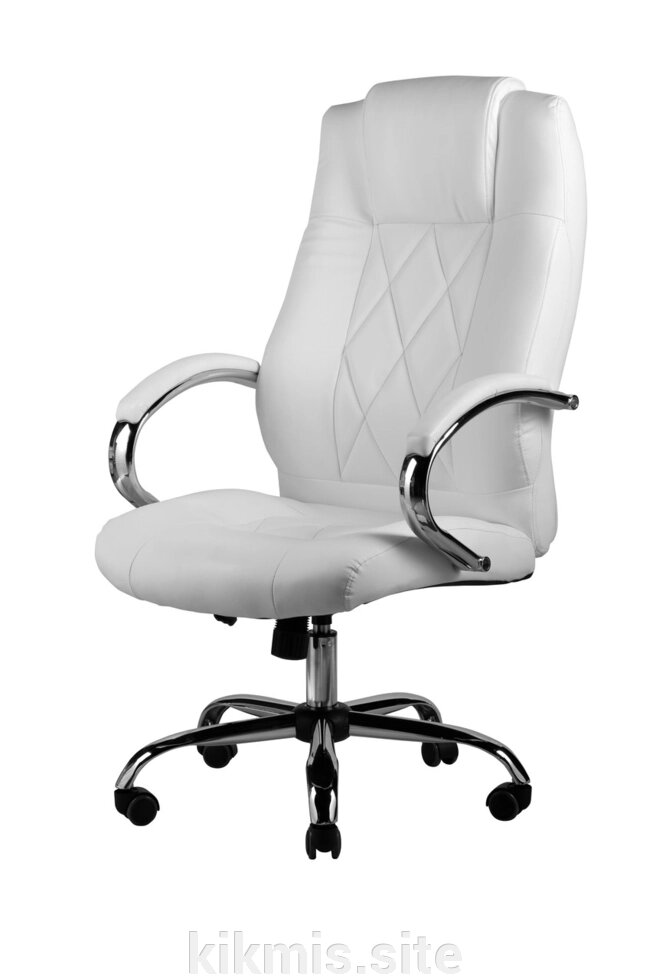 Офисное кресло руководителя СН-2019 экокожа белая хром ИМ от компании Интернет - магазин Kikmis - фото 1