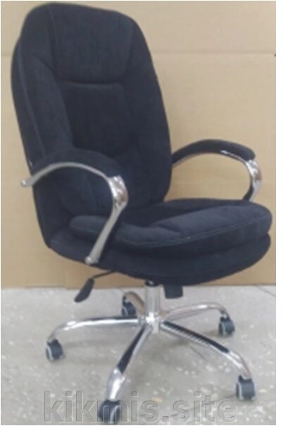 Офисное кресло руководителя Зорба (CH-868N) вельвет черный МТГ хром от компании Интернет - магазин Kikmis - фото 1