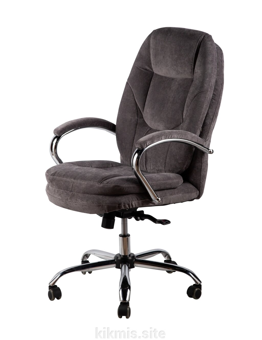 Офисное кресло руководителя Зорба (CH-868N) вельвет серый ДТГ хром от компании Интернет - магазин Kikmis - фото 1