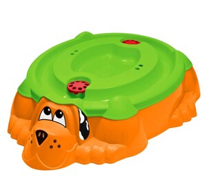 Песочница Sheffilton KIDS Собачка с крышкой 432 оранжевый/зеленый