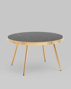 Журнальный столик STOOL GROUP Гелиос 80*80 Черный мрамор/Золото