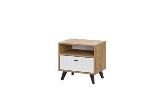 Тумба прикроватная SV-мебель Милан Дуб золотой/Белый матовый