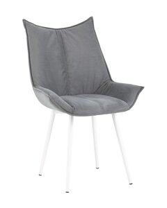 Стул Stool Group Осло Велюр серый/Белые ножки
