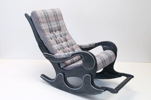 Кресло-качалка WOOD графит/ткань (Wales white)