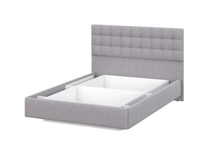 Кровать двойная универсальная SV-Мебель Серия 2 №2 1,4*2,0 Белый/Серый ткань/Квадро Серый ткань