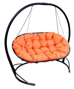Подвесной диван M-group МАМАСАН черный каркас оранжевая подушка