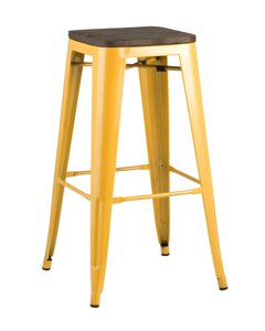 Стул барный Stool Group TOLIX WOOD Желтый глянцевый/Темное дерево