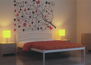 Кровать двуспальная ЭКО (160х200/металлическое основание) Белый RB в Москве от компании Интернет - магазин Kikmis