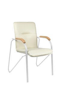 Конференц-кресло Easy Chair Samba Silver бежевый/бук (искусственная кожа, металл серебристый)