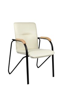 Конференц-кресло Easy Chair Samba Black бежевый/бук (искусственная кожа, металл черный)