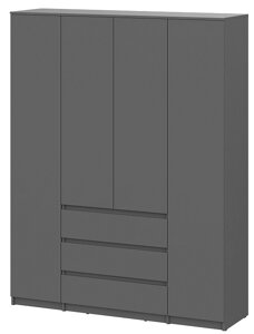 Шкаф четырехстворчатый SV-мебель Денвер Графит серый