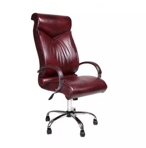 Кресло руководителя Куба (CHAIRMAN 420) нат кожа черный мтг хром