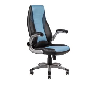 Компьютерное кресло Крок экокожа (черный/синий/голубой) пласт ИМ