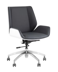 Кресло офисное TopChairs Crown SN, серо-голубой, белый
