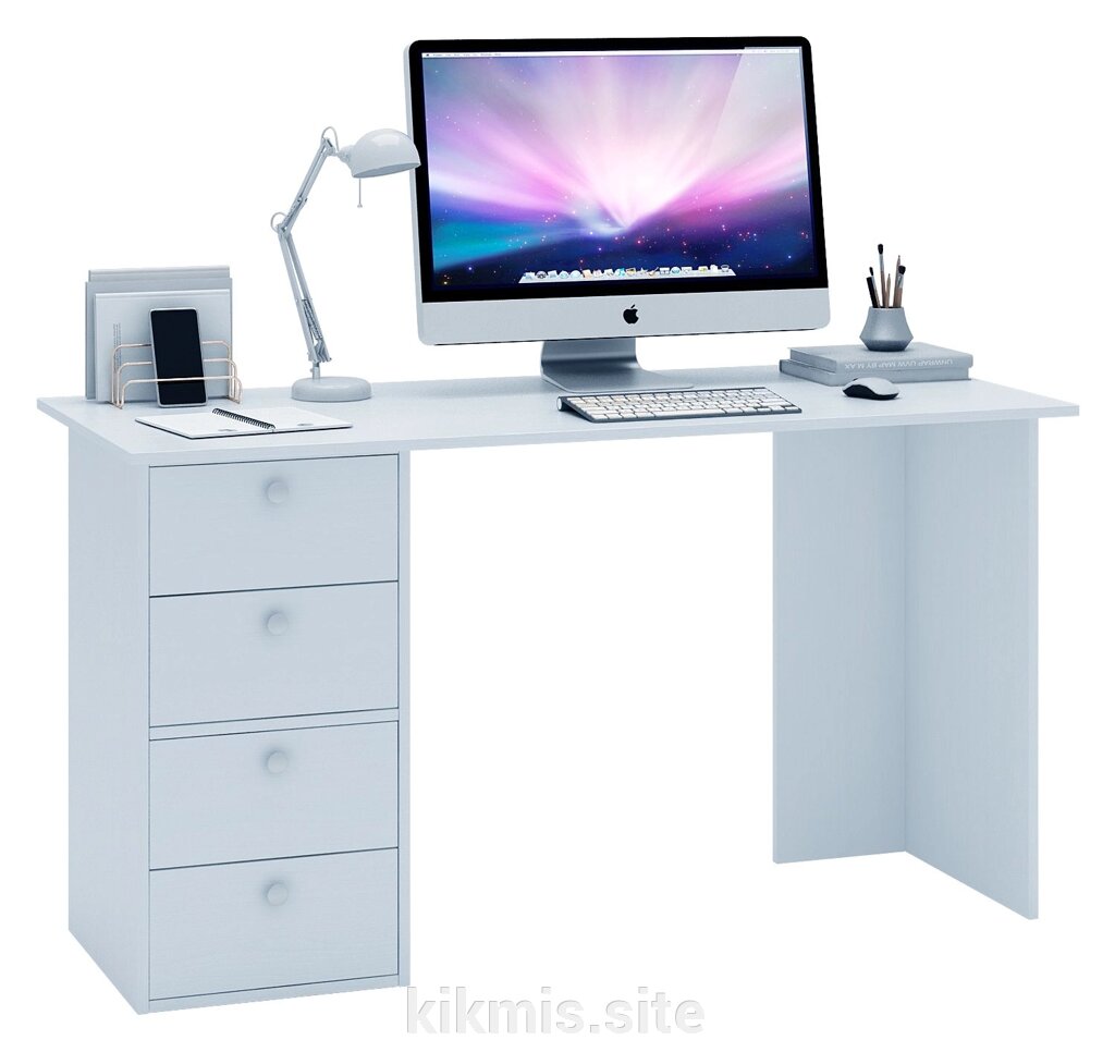 Письменный стол МФ Мастер Прайм-55 белый от компании Интернет - магазин Kikmis - фото 1