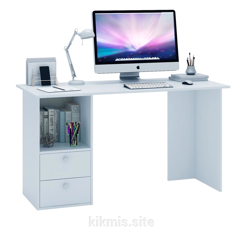 Письменный стол МФ Мастер Прайм-57 белый от компании Интернет - магазин Kikmis - фото 1