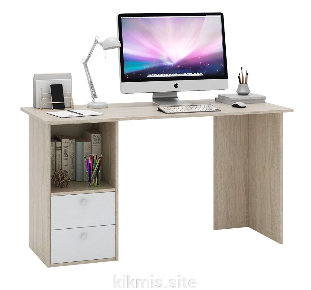 Письменный стол МФ Мастер Прайм-57 дуб сонома / белый от компании Интернет - магазин Kikmis - фото 1