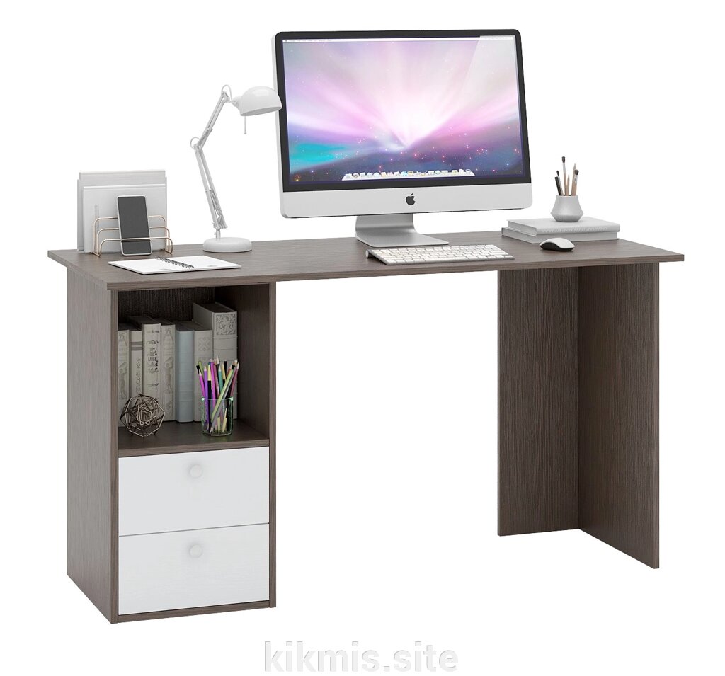 Письменный стол МФ Мастер Прайм-57 венге / белый от компании Интернет - магазин Kikmis - фото 1