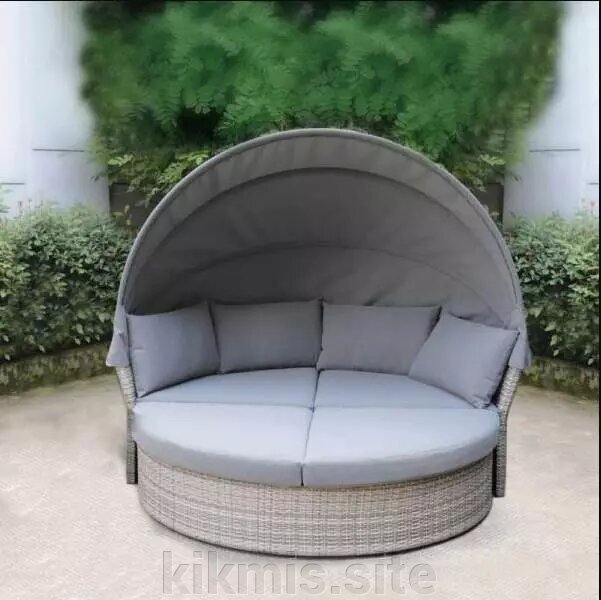 Плетеный диван-трансформер  из искусственного ротанга 325G Grey AF от компании Интернет - магазин Kikmis - фото 1