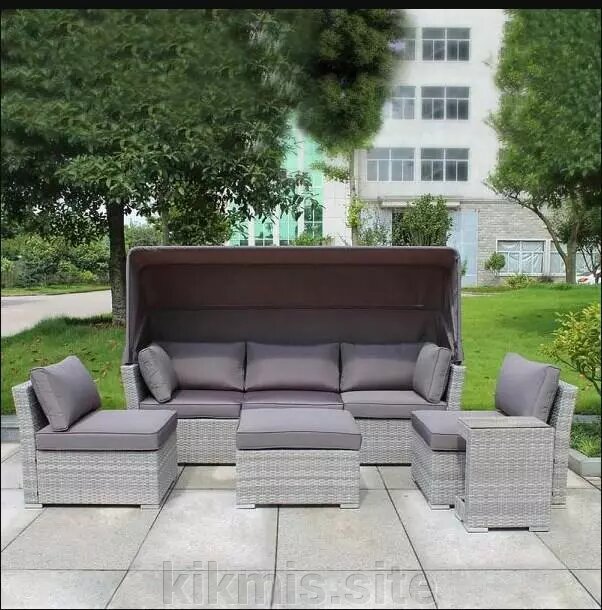 Плетеный комплект мебели из искусственного ротанга 320G Grey AF от компании Интернет - магазин Kikmis - фото 1