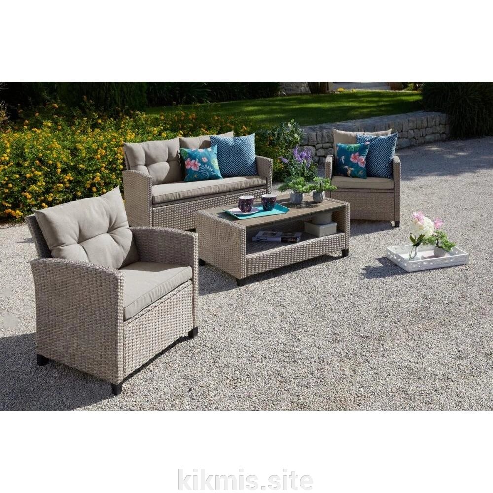 Плетеный комплект мебели с диваном AFM-804B Beige-Grey от компании Интернет - магазин Kikmis - фото 1