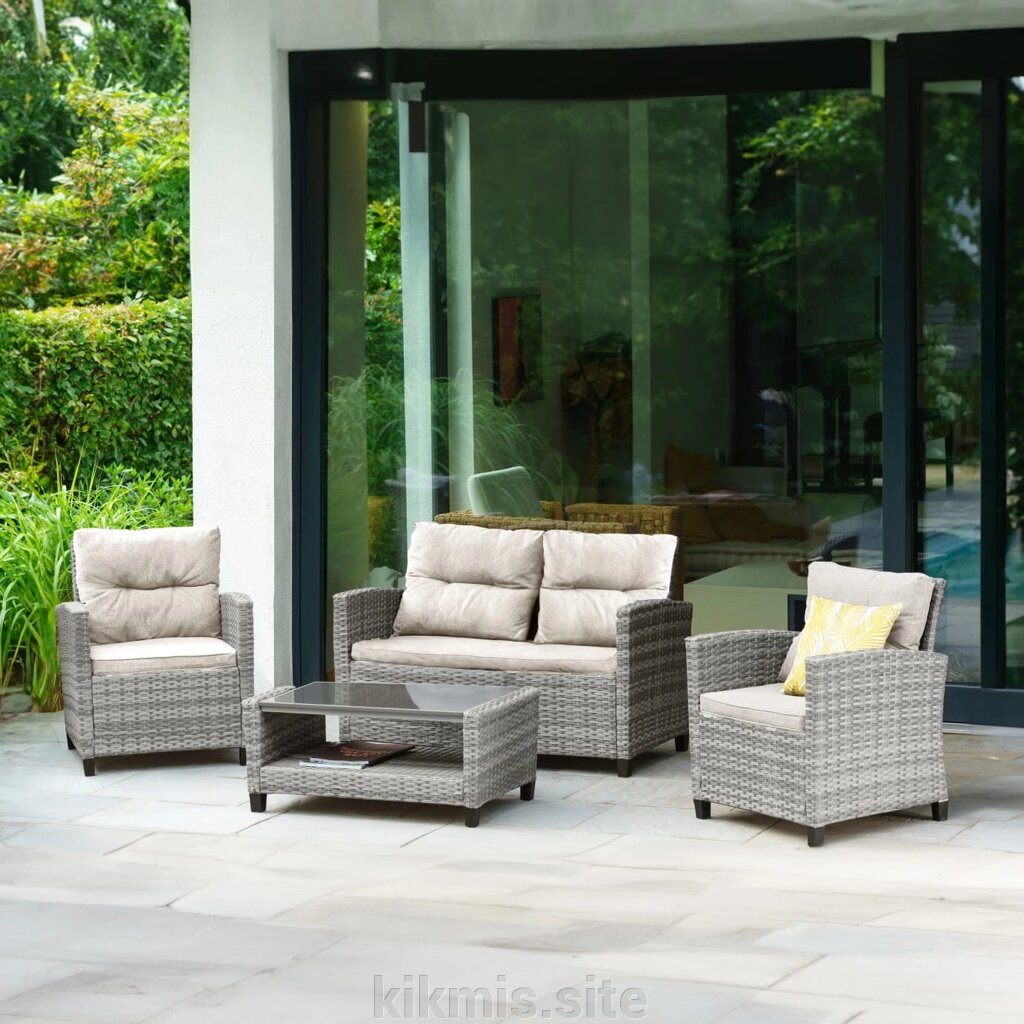 Плетеный комплект мебели с диваном AFM-804C Grey от компании Интернет - магазин Kikmis - фото 1